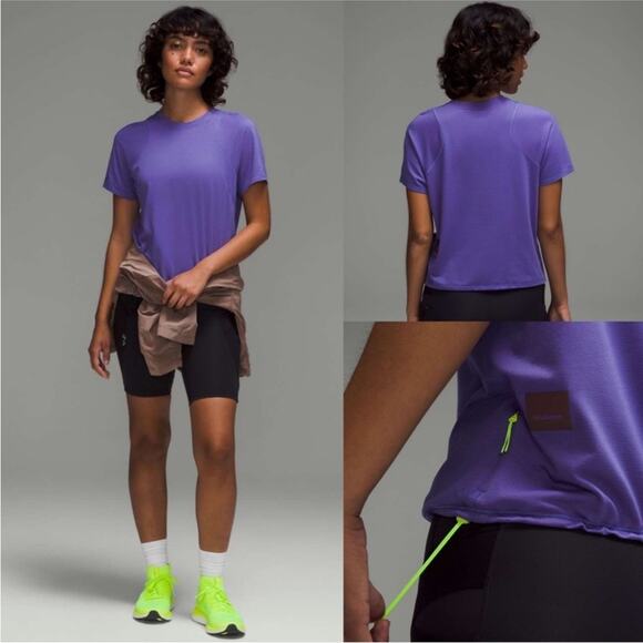 Lululemon Lightweight Cinched Hem Hiking T-Shirt Charged Indigo size 6 - Picture 1 of 6